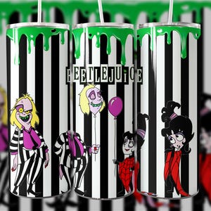 Beetlejuice inspired tumbler