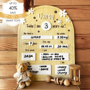 Personalised Baby Name Announcement Sign, Baby Milestone Board, Dry Erase Board, Baby Keepsake, Baby Sower Gift Idea, Fresh 48 Photo Prop