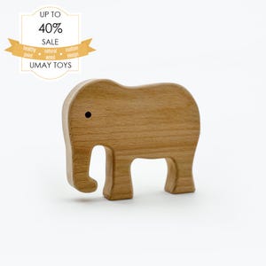 Personalized Wooden Elephant Toy for Baby, Engraved Custom Shower Gift, Handcrafted Baby Elephant Toy, Engraved Wood Nursery Decor
