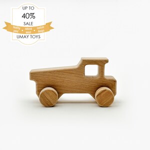 Custom Wooden Dam Truck Toy, Montessori Sensory Toddler Car, Personalized Busy Puzzle Vehicle, Wooden Toy Cars Set