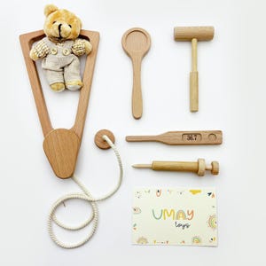 Preschool Doctor Games Toys, Medical Kit for Children, Doctor Pretend Play Set, Wood Toy Medical Tools for Kids