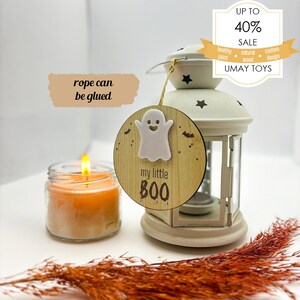 Première carte d'étape personnalisée d'Halloween, souvenir de bébé en bois pour cadeau de décoration fantasmagorique pour chambre d'enfant, 1er cadeau souvenir d'Halloween de bébé, 1er huée