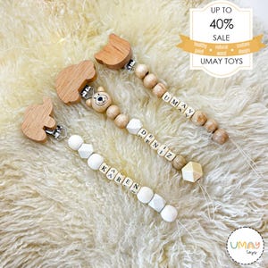 Stylish Boho Binky Clip, Personalized Baby Shower Gift, Custom Boho Binky Holder - Personalized Dummy Clip for Newborn