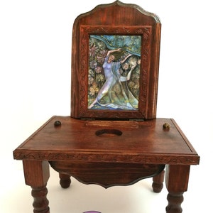 Handmade Goddess Altar,  Sacred Feminine hardwood Pagan Altar, Gifts for Pagans, Meditation space, Portable Sacred Space, Goddess Alter
