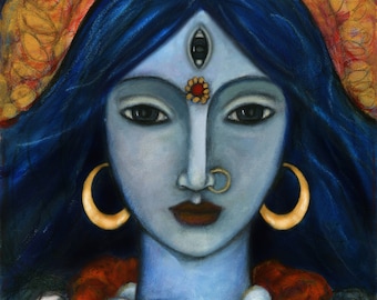 Goddess Kali Art Print, Hindu Goddess Kali Wall Art, Goddess Kali art decor, Kali Maa Art Aprint, Hindu Goddess Art Print Reproduction