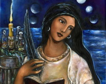 Mary Magdalene Portrait, Sacred Wisdom Print, Visionary Guide Art, Sacred Mother, Magdalene Picture, Divine Feminine wall Art, Sacred Space