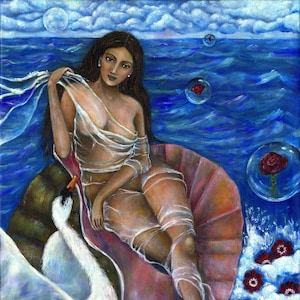 Aphrodite Divine Feminine Art Print, Venus Goddess of Love Wall Art, Goddess of Love Art, Romance Altar Art, Self Love, Beauty Magic