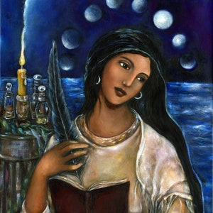 Mary Magdalene Portrait, Sacred Wisdom Print, Visionary Guide Art, Sacred Mother, Magdalene Picture, Divine Feminine wall Art, Sacred Space