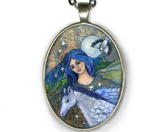 Rhiannon Crystal Art Pendant FREE cord