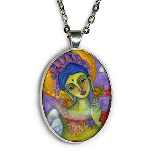 Green Tara Pendant - Goddess of Compassion - Sacred Feminine Jewelry - Goddess Art - Buddhist necklace - Tara necklace