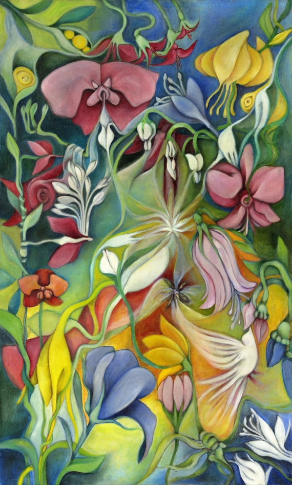 Sacred Flower Wall Art, Flower Energy Print, Chakra Wall Art