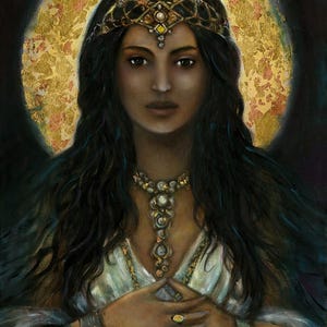 Ishtar Goddess Art, Mesopotamian Goddess Art, Sacred Union Gift, Pagan Altar Art, Goddess Print