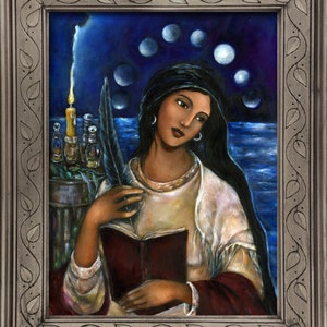 Mary Magdalene art on canvas, Maria Magdalena, La Magda, Maria Magdalena altar decor, Spiritual Painting, Sacred Mothers and Goddesses image 3