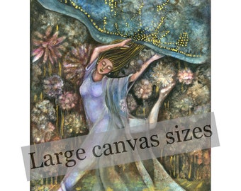 Pachamama, Large Reproduction on canvas, Mother Earth wall Art, Sacred Feminine Art, Earth Goddess, Mother Earth art on canvas,