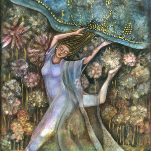 Impressão Pachamama, Arte de parede da Mãe Terra, Arte feminina sagrada, Deusa da Terra, Arte da Mãe Terra em tela, Arte da Deusa da Terra, Arte mágica da Terra