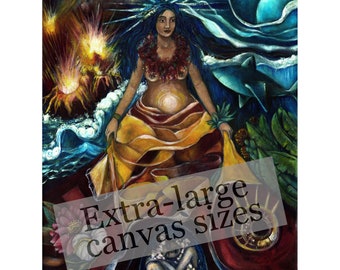 Pele Hawaiian Goddess Art: Extra-Large Canvas Reproduction