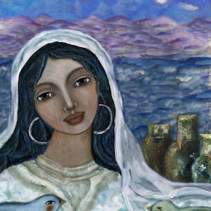 Mary Magdalene art on canvas, Maria Magdalena altar decor, Spiritual Art, Sacred Mothers and Goddesses, The Magda painting