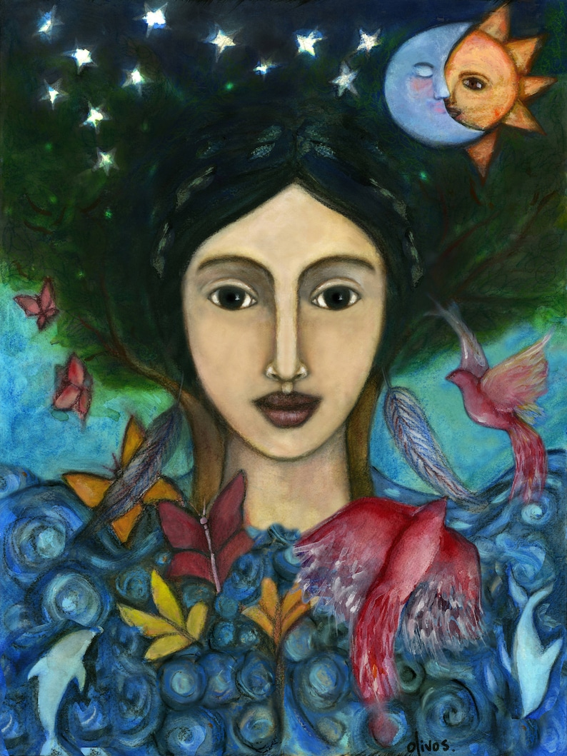 Gaia painting on canvas, Greek wall art