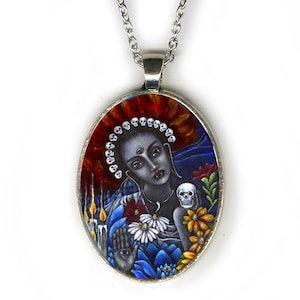 Black Tara Pendant, power and protection necklace - Goddess Jewelry - Spiritual gifts - Pagan