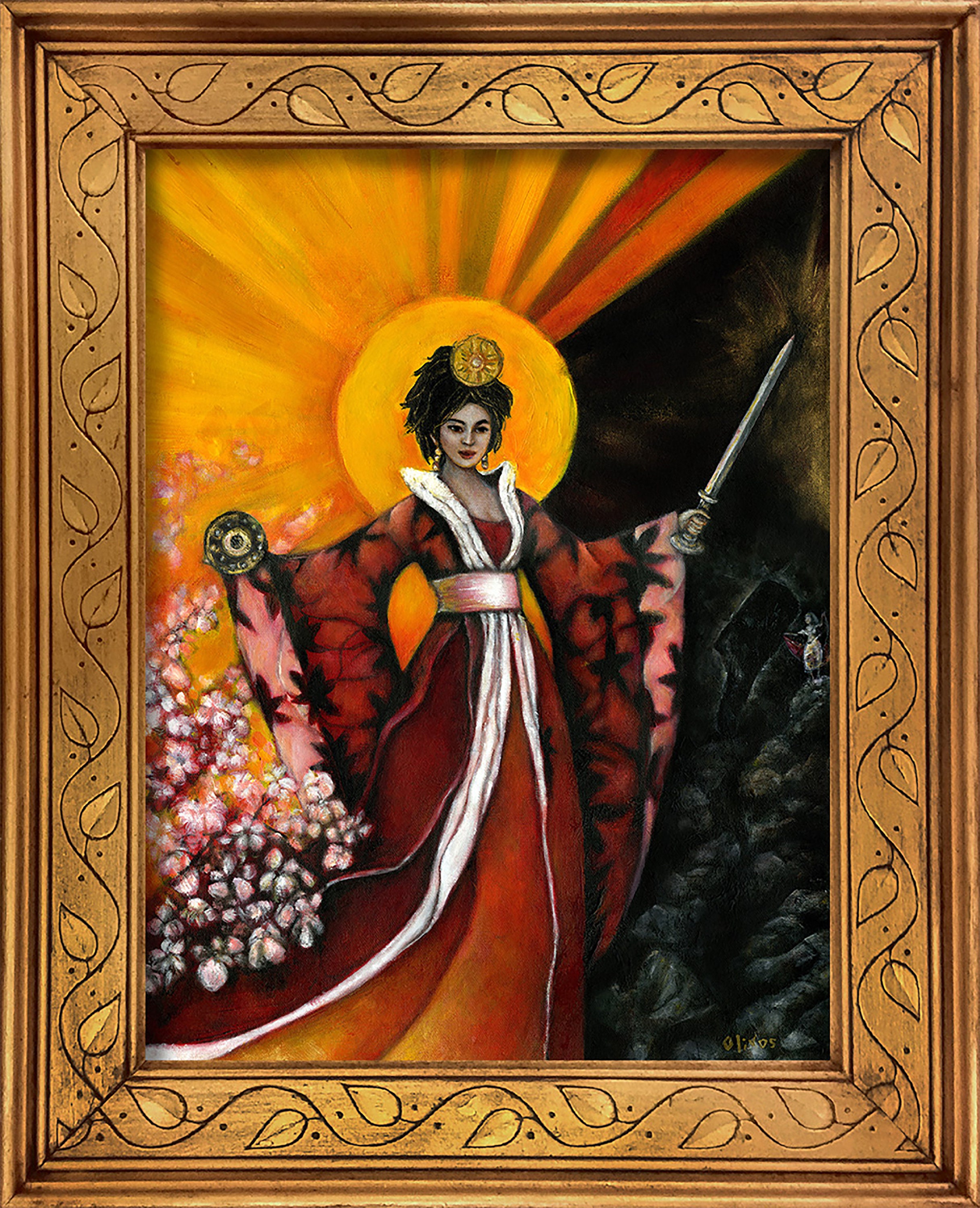 Alex Santos Orch. Sun Goddess 7inch レコード Amaterasu Wall Art, Japanese Sun Goddess of Light &selflove, Altar