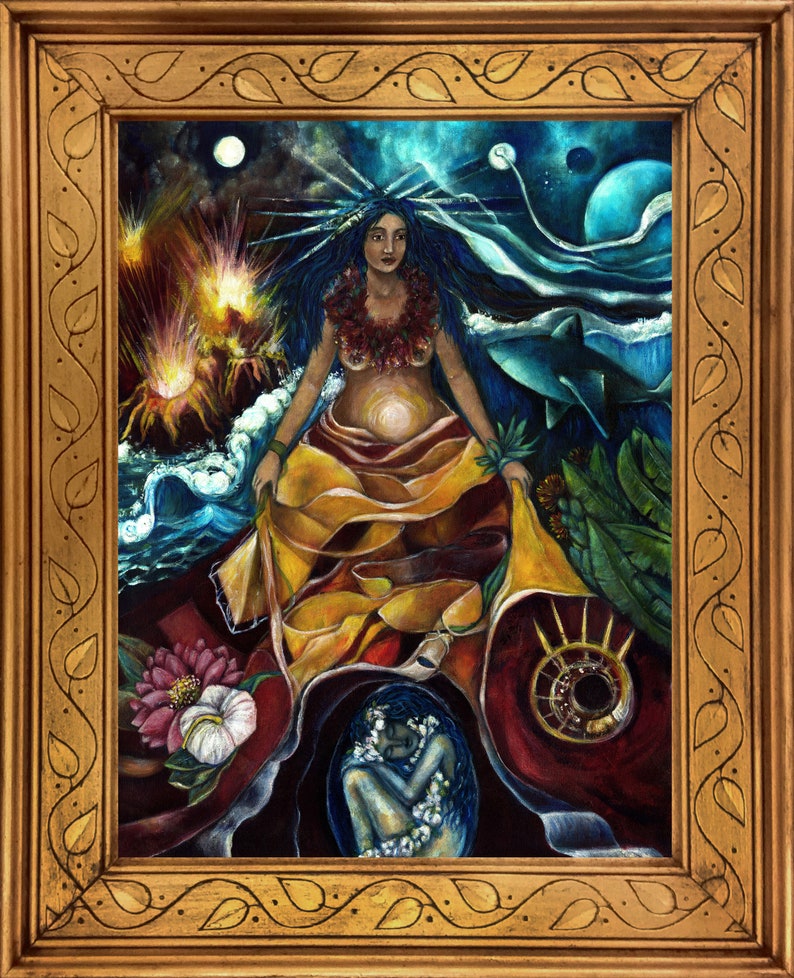 Pele Goddess Art, Hawaiian Goddess of Strength and Creation, Divine Feminine Altar, Pagan Alter, Spiritual art, image 3