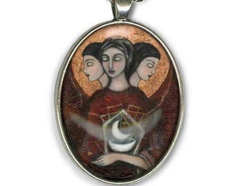 Collier Hécate, Pendentif Hécate, déesse grecque de la sorcellerie | Bijou Triple Déesse Carrefour, Collier de Sorcière, Cadeau pour Sorcière