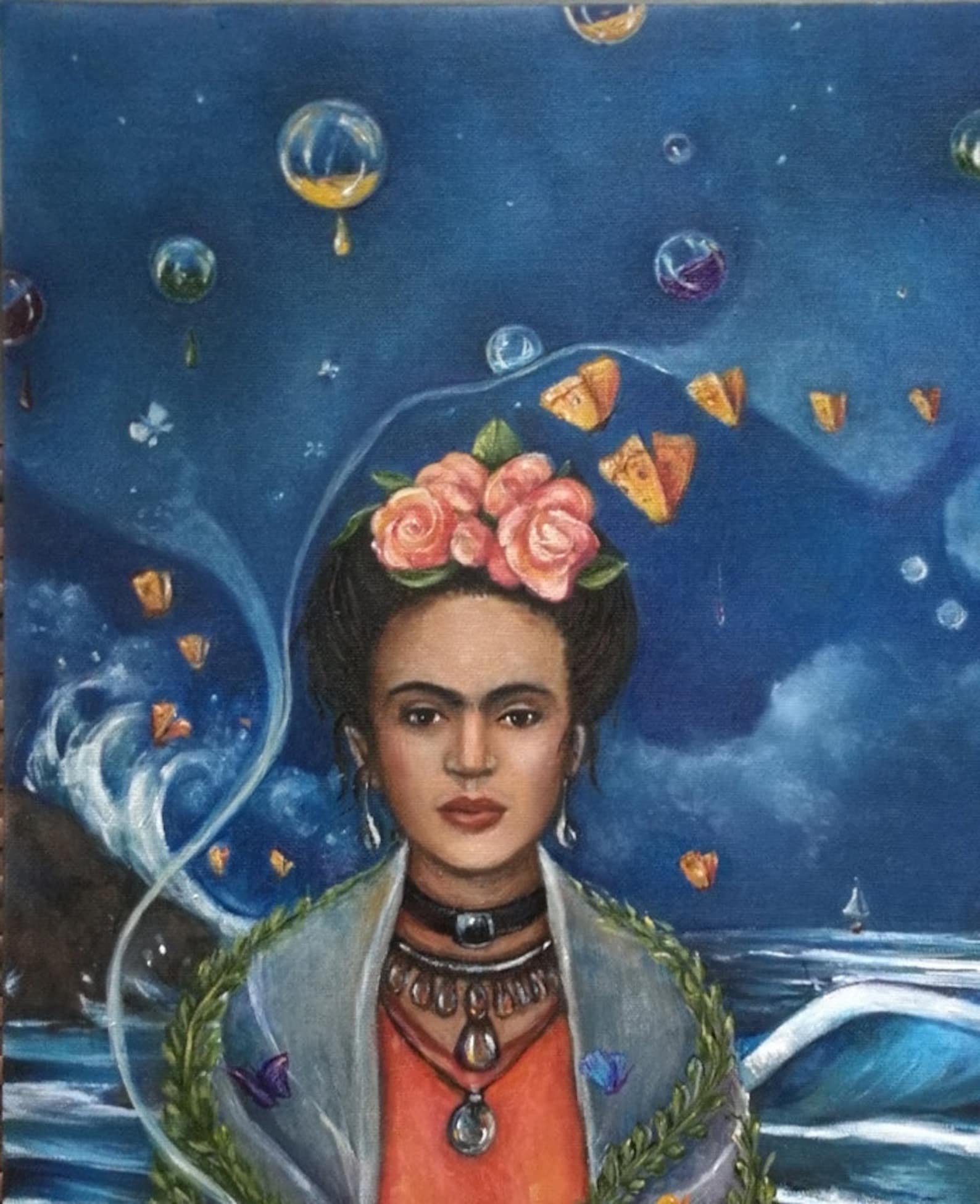 Frida Kahlo Art on Canvas Frida Print Surrealist Painting Etsy
