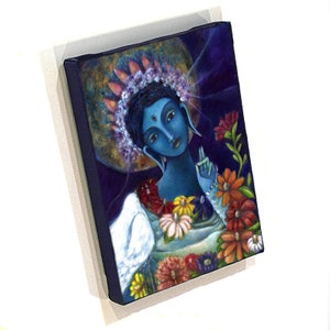 Blue Tara, Buddhist Goddess of Protection, Indo Tibetan wall art, Inspirational print on canvas, Buddhist Altar, Protection art image 2