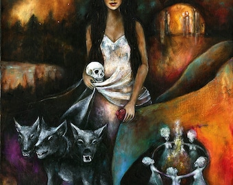 Persephone, Queen of the Underworld, wall art, Inspirational print on canvas