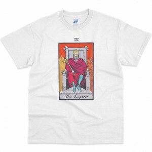 Le t-shirt de la carte de tarot de l'empereur, arcanes majeurs vintage, occulte mystique, cadeau spirituel bohème - T-shirt imprimé HQ, col rond unisexe premium