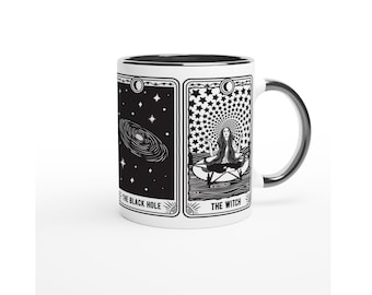 Taza gótica de tarot, El alienígena, La fiesta, El agujero negro, La bruja (taza de café de cerámica)