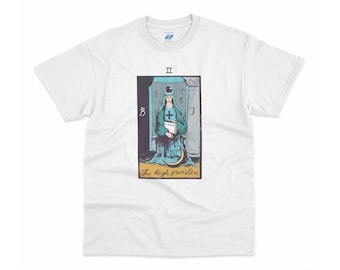 High Priestess Tarot Card T-Shirt, Vintage Arcana Mystical Tee