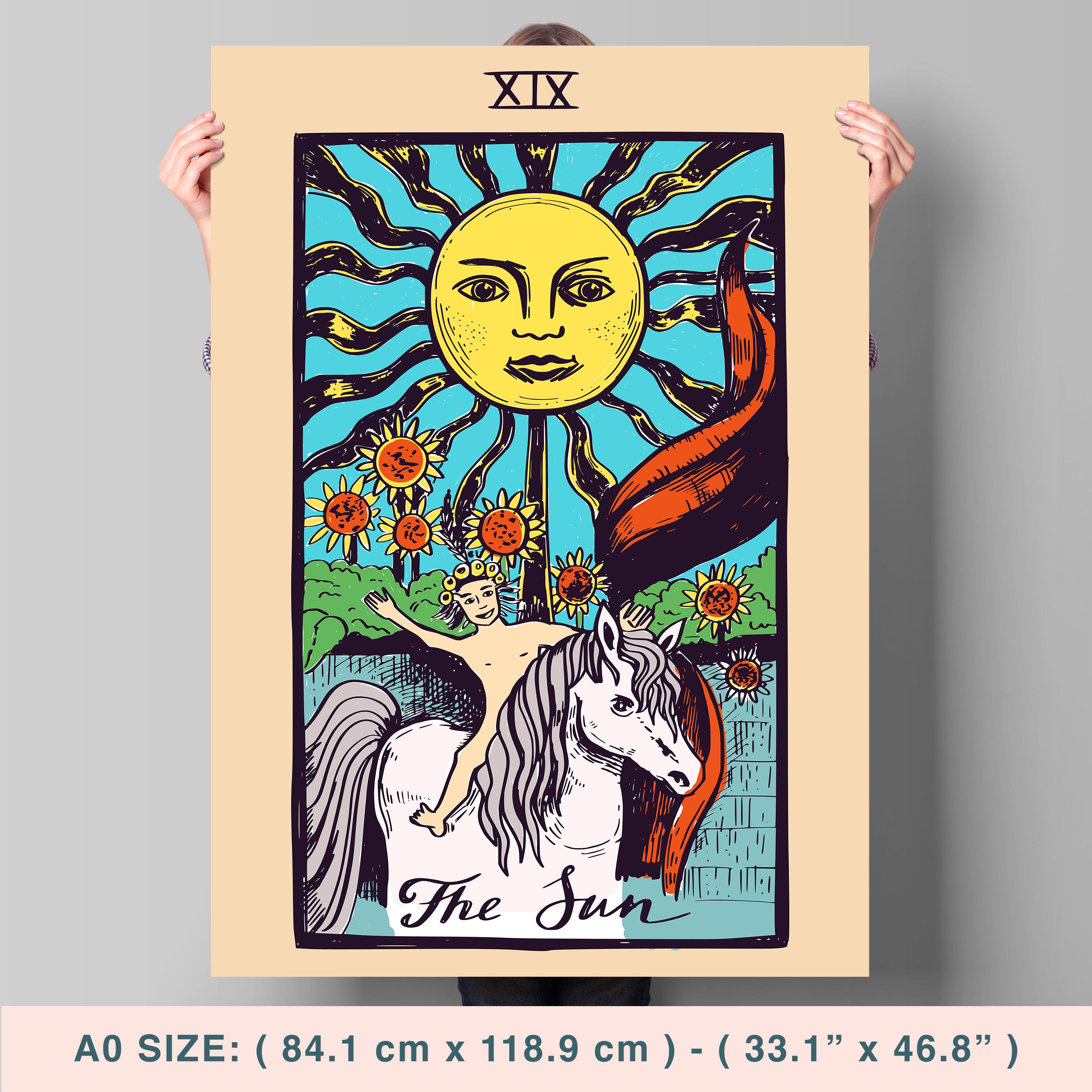 The Sun Tarot Poster - Pamela Colman Smith - Rider Waite Tarot