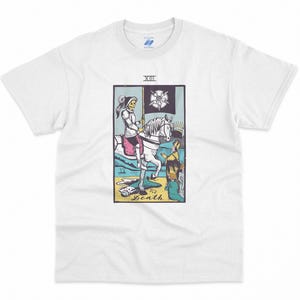 T-shirt de carte de tarot de la mort, arcanes majeurs vintage, occulte mystique, cadeau spirituel bohème - T-shirt imprimé HQ, col rond unisexe premium