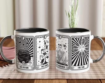 Gothic Tarot Coffe Mug - Spooky Occult Art Cup Gift