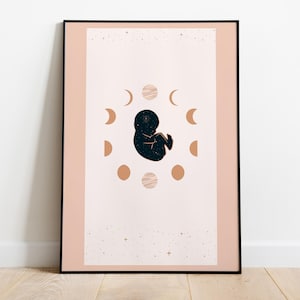 Stampa di Universo Bambino, Maternità, Pianeti Celesti - Poster di Alta Qualità, Carta Semi-Lucida Premium
