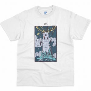 Das Turm-Tarot-Karten-T-Shirt, Vintage Major Arcana, mystisch okkult, Boho spirituelles Geschenk - lobendes Geschenk