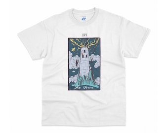 The Tower Tarot Card T-Shirt, Vintage Occult Graphic Tee