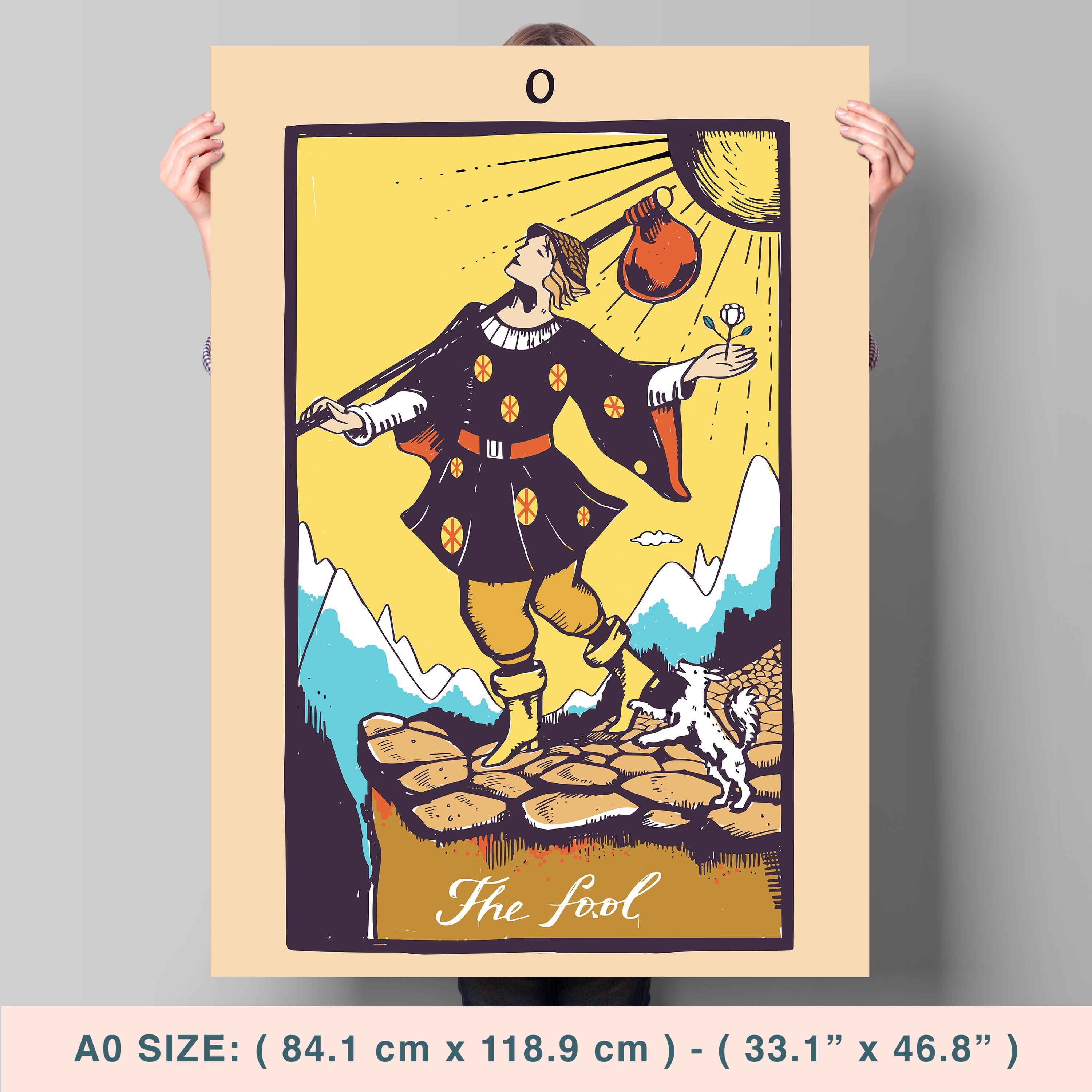 The Fool Tarot Card Print, Pamela Colman Smith, Rider-waite Deck