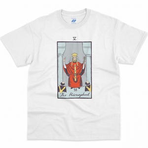 T-shirt de carte de tarot le hiérophante, arcanes majeurs vintage, occulte mystique, cadeau spirituel bohème - T-shirt imprimé HQ, col rond unisexe premium