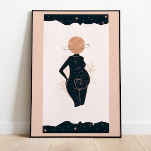 Maternità sacra, gravidanza cosmica, universo madre bambino - Poster di alta qualità, carta semi-lucida di alta qualità