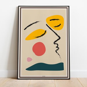Baciato dal colore, arte astratta minimalista del viso - Poster di alta qualità, carta semi-lucida di alta qualità