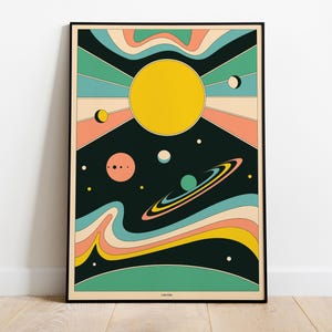 Armonia cosmica: poster spaziale psichedelico retrò - poster HQ, carta semi-lucida di alta qualità
