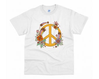 70s Peace T-shirt - Hippie Festival Art Clothing Gift