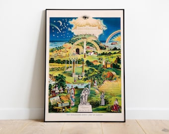Freemasonry Poster - The Hierarchic Mystic Light Art - Vintage Masonic Wall Decor