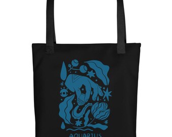Aquarius Sternzeichen Tragetasche, Horoskop Zeichen, Astrologie Geschenk Eco Bag