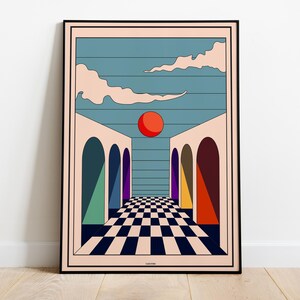 Eternal Flow, stampa artistica a scacchiera surreale - poster di alta qualità, carta semi-lucida di alta qualità