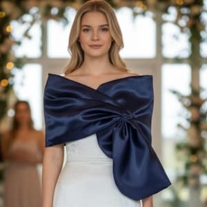 what color shawl with navy blue dress Dark Navy Wraps