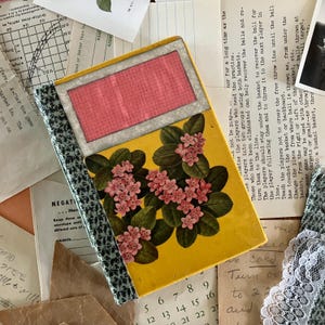 Spring Junk Journal + 70 piece Ephemera Pack | Small Journal Size |  Undecorated with Blank Pages | Handmade Vintage Ephemera Pages, Floral