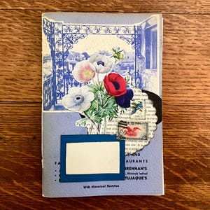 Diário floral vintage feito à mão: páginas em branco de itens vintage